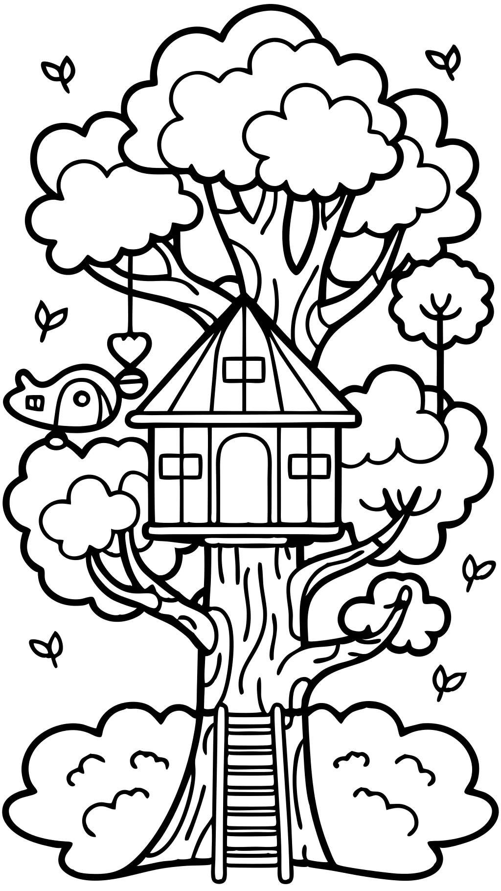 coloriages de la maison d’arbres